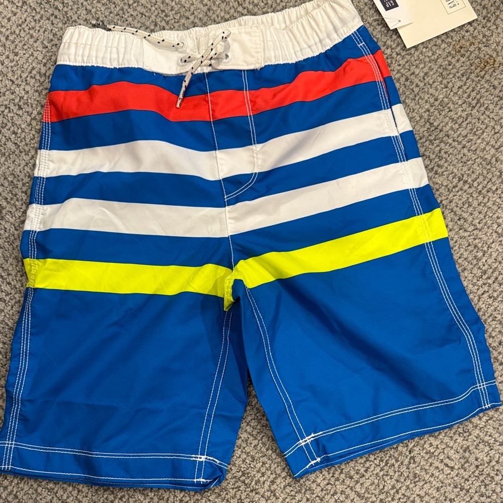 GAP Kids Blue Striped Swim trunks